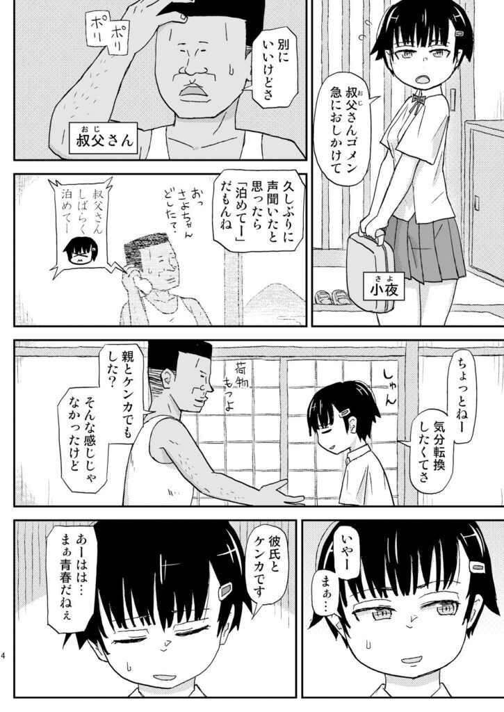 【エロ漫画】夏休みに叔父さんの家に遊びに行った可愛い姪っ子J○が睡眠薬で眠らされて睡眠姦されちゃう・・・