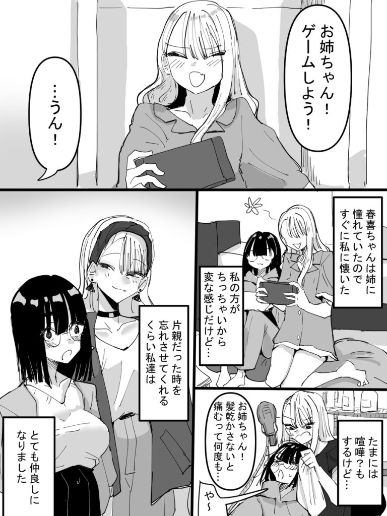 【百合漫画】地味メガネっ子JKが母親が再婚して出来たかまってちゃんの妹とだんだん仲良くなったんだけど、ある日突然告白されてイチャイチャレズエッチしちゃう♡